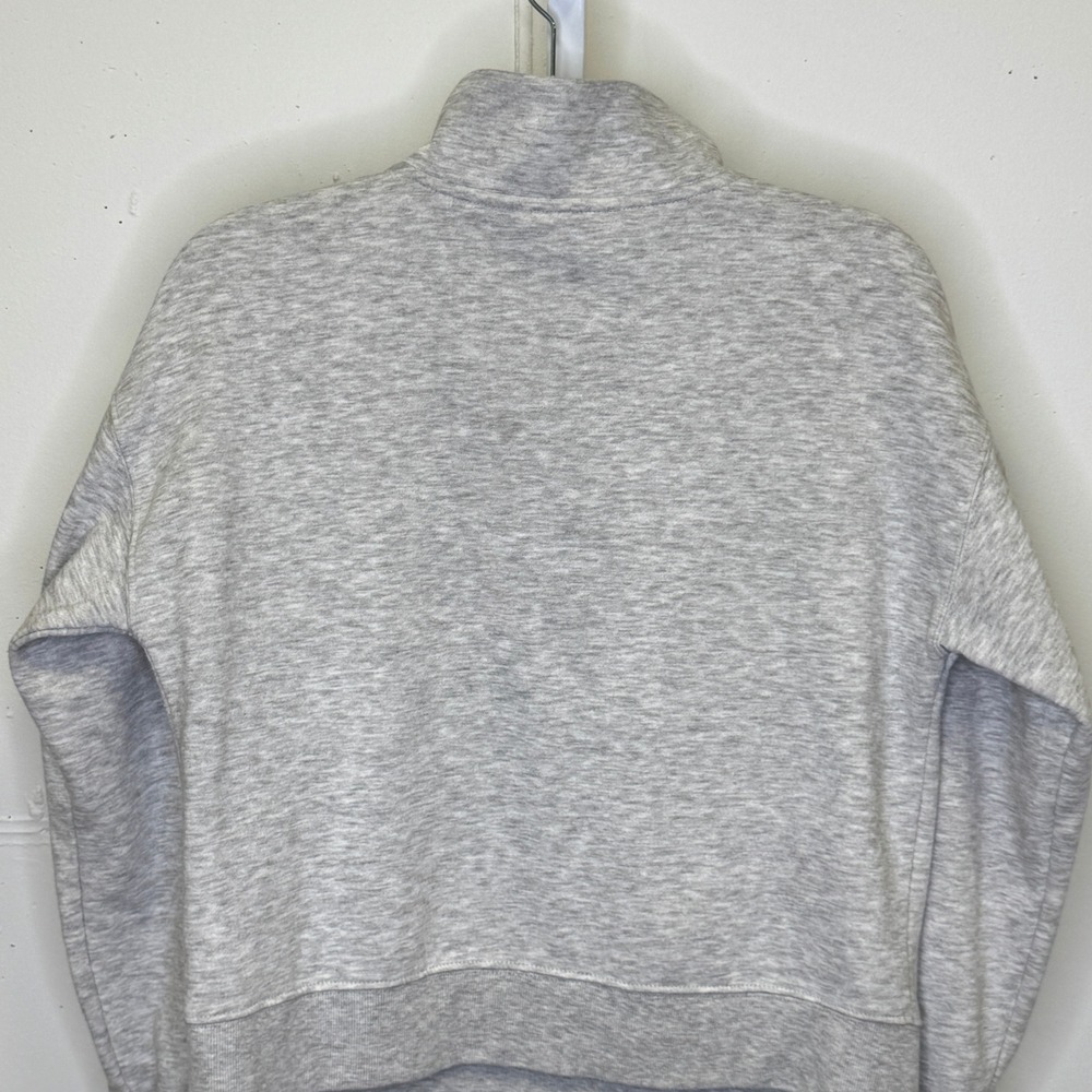 Hippie Rose Heather Gray Quarter Snap Mock Neck Sweatshirt Medium Athleisure - Picture 8 of 14